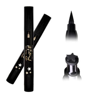 Rose Yıldız Baskılı Çift Taraflı Suya Dayanıklı Mat Siyah Kalıcı Kalın Uçlu Kalem Eyeliner
