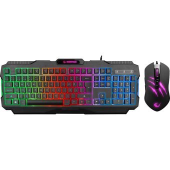 Rampage Km-Rx5 Işıklı Ergonomik Siyah Kablolu Klavye Mouse Seti