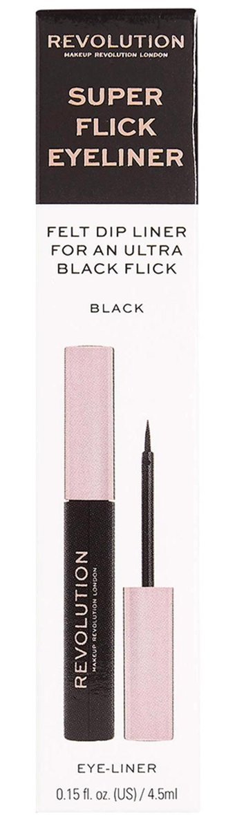 Revolution Super Flick Mat Siyah Kalıcı İnce Uçlu Likit Eyeliner