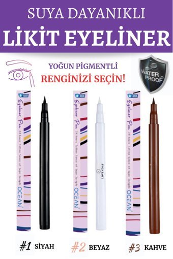 Lovendas Mat Siyah İnce Uçlu Likit Eyeliner