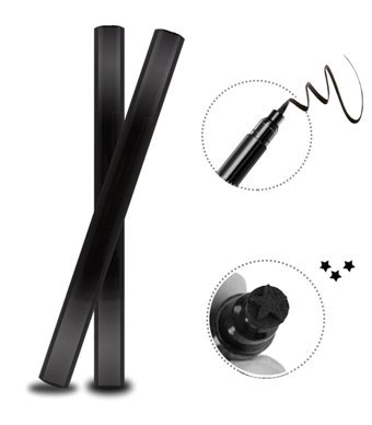 Swoh Yıldız Desenli Çift Taraflı Mat Siyah Kalın Uçlu Kalem Eyeliner