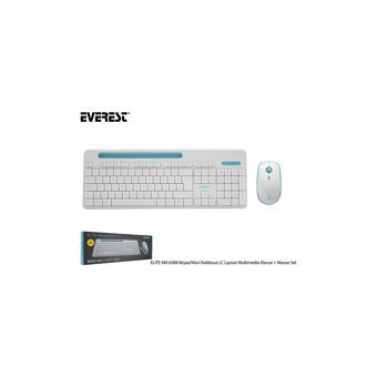 Everest Elite KM-6388 Beyaz Kablosuz Klavye Mouse Seti