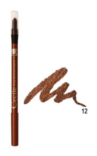 Cecile All Day Performance 12 Çift Taraflı Suya Dayanıklı Mat Bakır Kalıcı Kalın Uçlu Kalem Eyeliner