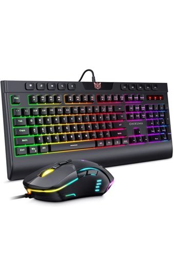 Mastek G21 + Cw902 Işıklı Ergonomik Siyah Kablolu Klavye Mouse Seti