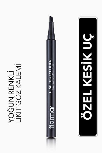 Flormar Graphic 001 Mat Siyah İnce Uçlu Kalem Eyeliner