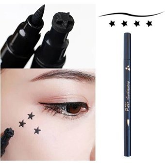 Roesıa Rose Cosmetics Yıldız Desenli Çift Taraflı Siyah Kalın Uçlu Kalem Eyeliner