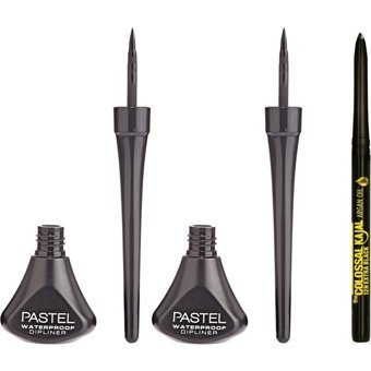 Pastel Colossal Kajal Suya Dayanıklı Mat Siyah Kalıcı İnce Uçlu Likit Eyeliner 2 Adet
