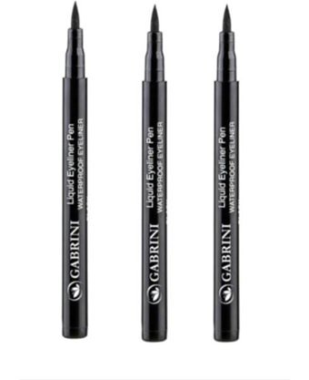 Gabrini Suya Dayanıklı Siyah Kalıcı Kalın Uçlu Likit Eyeliner 3 Adet