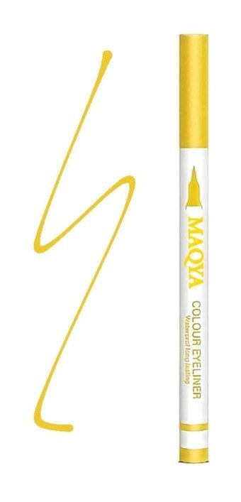 Maqya Cosmetics No: 1448 Suya Dayanıklı Mat Sarı Kalıcı Kalın Uçlu Kalem Eyeliner