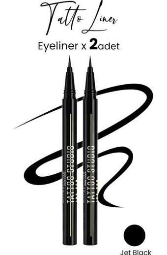 Maybelline New York Tattoo Mat Jet Black İnce Uçlu Kalem Eyeliner 2 Adet