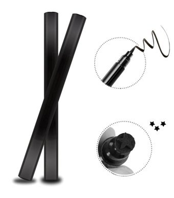 Redshine Yıldız Desenli Çift Taraflı Mat Siyah İnce Uçlu Kalem Eyeliner