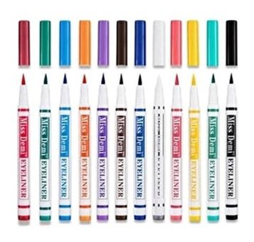 Mst Cosmetic Suya Dayanıklı Mat Çok Renkli Kalıcı İnce-Kalın Uçlu Likit Eyeliner