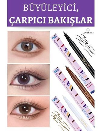 Lovendas Suya Dayanıklı Mat Kahverengi Kalıcı İnce Uçlu Likit Eyeliner