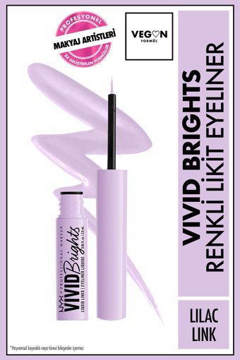Nyx Vivid Brights Mat Lilac Link Kalıcı İnce Uçlu Likit Eyeliner