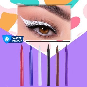 Xolo Suya Dayanıklı Çok Renkli İnce Uçlu Likit Eyeliner 6 Adet