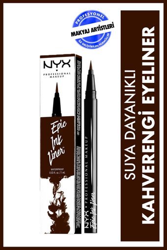 Nyx Epic Suya Dayanıklı Mat Kahverengi İnce Uçlu Kalem Eyeliner