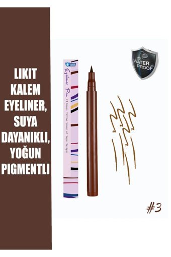 Pax Suya Dayanıklı Mat Kahverengi Kalıcı İnce Uçlu Likit Eyeliner