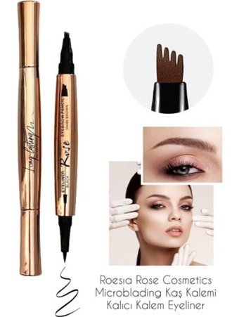 Rose No:0004 Çift Taraflı Siyah İnce Uçlu Kalem Eyeliner