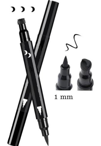 Avemor Yıldız Desenli Çift Taraflı Suya Dayanıklı Siyah Kalıcı Kalın Uçlu Kalem Eyeliner