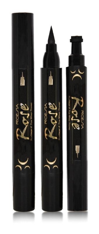 Roesıa Rose Cosmetics Ay Desenli Çift Taraflı Suya Dayanıklı Mat Siyah Kalıcı Kalın Uçlu Kalem Eyeliner