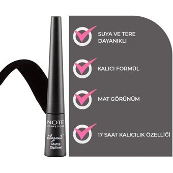 Note No:03 Suya Dayanıklı Mat Mavi Kalıcı İnce Uçlu Likit Eyeliner