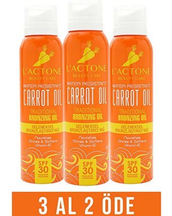 L'actone E Vitaminli 30 Faktör Vücut İçin Bronzlaştırıcı Yağ 3x150 ml