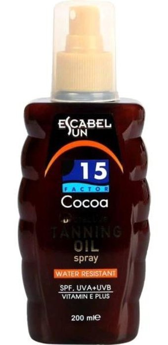 Escabel E Vitaminli-Kakao Yağı 15 Faktör Vücut İçin Bronzlaştırıcı Yağ 200 ml