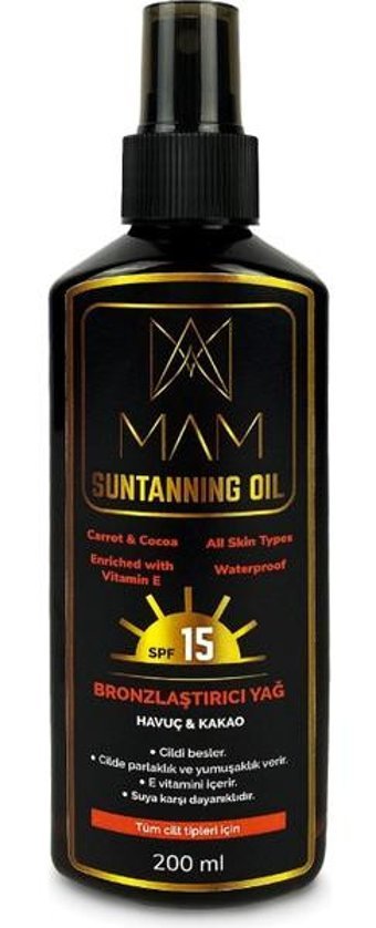 Mam 15 Faktör Vücut İçin Bronzlaştırıcı Yağ 200 ml