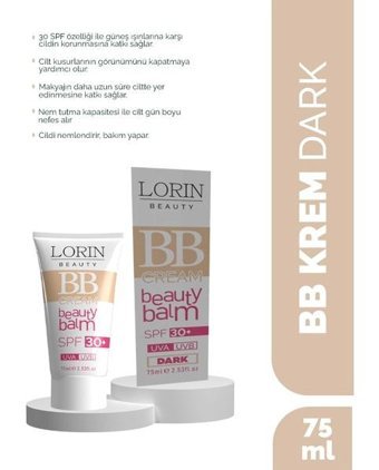 Lorin Beauty Balm Dark Tüm Ciltler İçin BB Krem Orta Ton