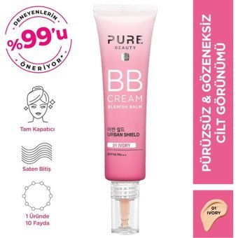 Pure Beauty Urban Shield 01 Ivory Tüm Ciltler İçin BB Krem Açık Ton