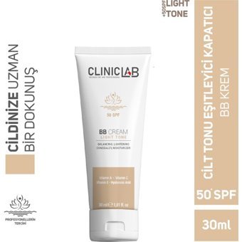 Cliniclab Light Tone SPF 50 Tüm Ciltler İçin BB Krem Açık Ton