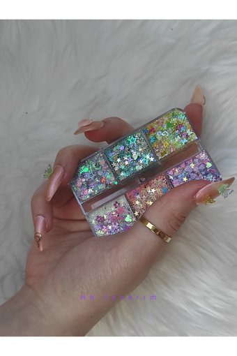 Hb Tasarım 02 Jel Glitter Far Paleti Çok Renkli