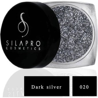 Silapro Cosmetics SP020 Jel Glitter Tekli Far Dark Silver