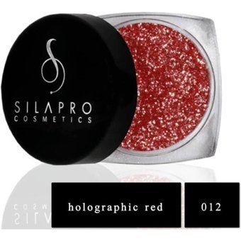 Silapro Cosmetics SP012 Jel Glitter Tekli Far Holographic Red