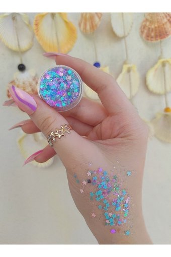 Hb Tasarım Jel Glitter Tekli Far Blue Stars