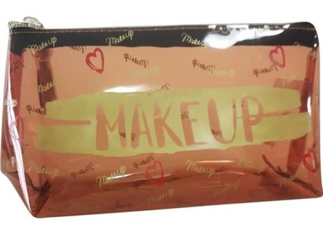 Eklips Make Up Şeffaf Yazılı PVC Makyaj Çantası