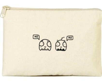 Tabby Design Clutch Krem Sevimli Karakter Baskılı Tekstil Makyaj Çantası