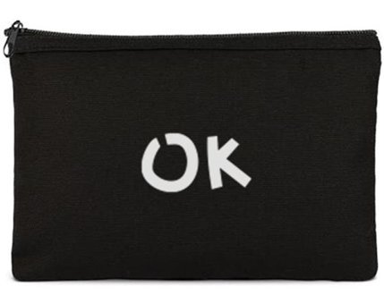 Tabby Design Clutch Siyah Ok Baskılı Tekstil Makyaj Çantası