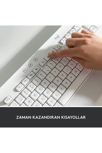 Logitech Signature K650-M650 Sessiz Ergonomik Beyaz Kablosuz Klavye Mouse Seti