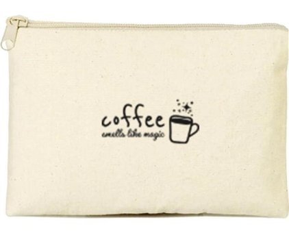 Tabby Design Clutch Krem Sihirli Kahve Baskılı Tekstil Makyaj Çantası