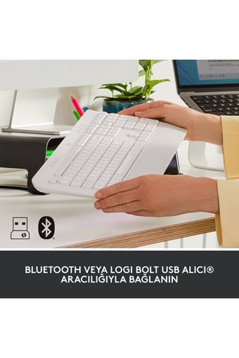 Logitech Signature K650-M650 Sessiz Ergonomik Beyaz Kablosuz Klavye Mouse Seti