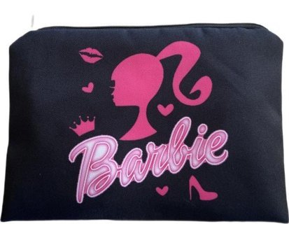 Schulzz Barbie Silhoutte Pembe Siyah Baskılı Tekstil Makyaj Çantası