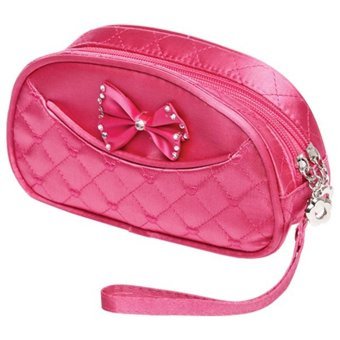 Nascita No:09 Pembe Kurdale Desenli Tekstil Makyaj Çantası