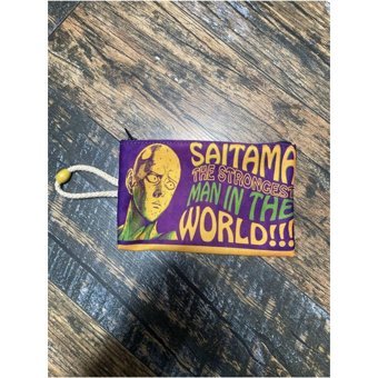 Street Bag Çok Renkli Saitama Anime Desenli Tekstil Makyaj Çantası