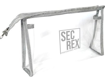 Secrex Gri Şeffaf Desenli PVC Makyaj Çantası