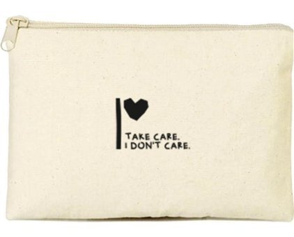 Tabby Design Clutch Krem Kendine Iyi Bak Baskılı Tekstil Makyaj Çantası