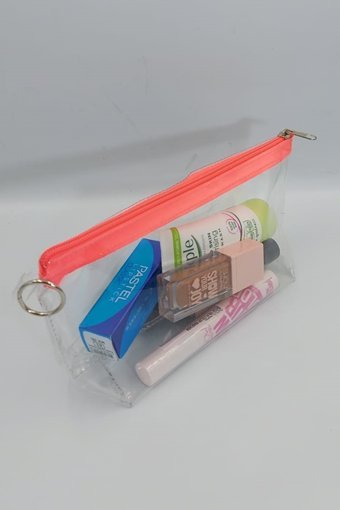 Togin Şeffaf Düz PVC Makyaj Çantası