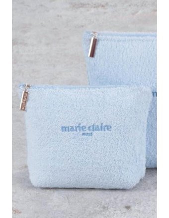 Marie Claire Laisa Mavi Yazılı Pamuklu Makyaj Çantası