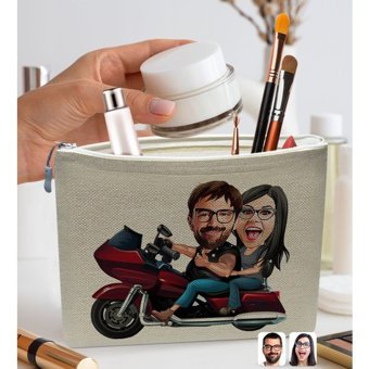 Bk Gift No:01 Çok Renkli Desenli Keten Makyaj Çantası