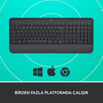 Logitech K650+M650 Sessiz Siyah Kablosuz Klavye Mouse Seti